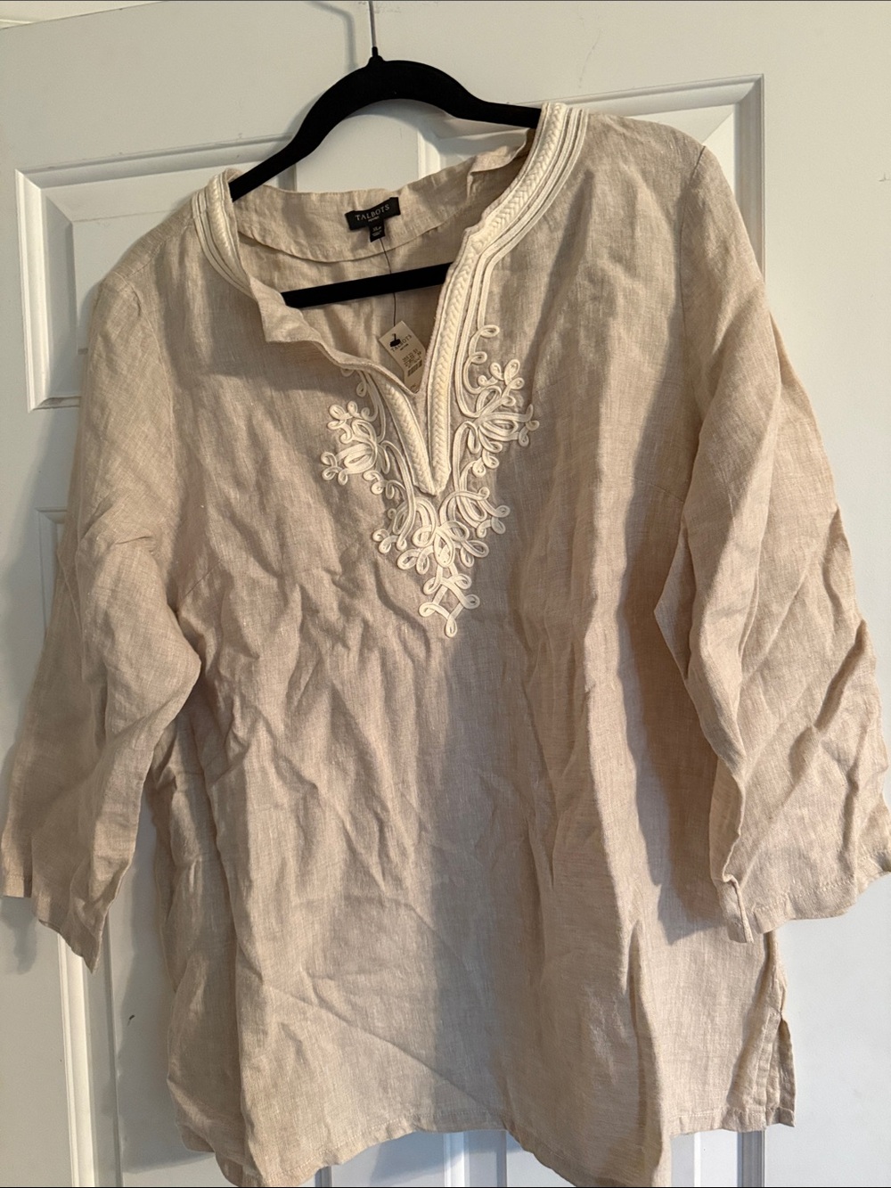 Talbots Cream Linen Top